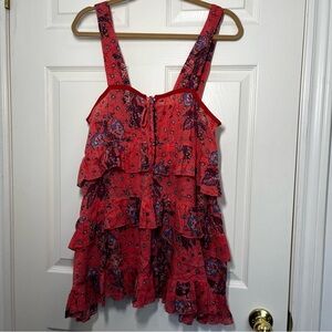 Intimately Free People Red Floral Dress Small Petite